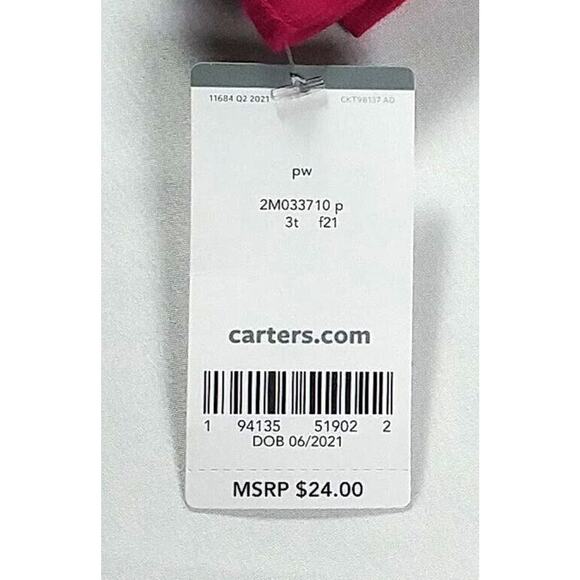 Carter's Toddler Girls Long Sleeve Peplum Hem Purple Size 3T - Picture 8 of 8